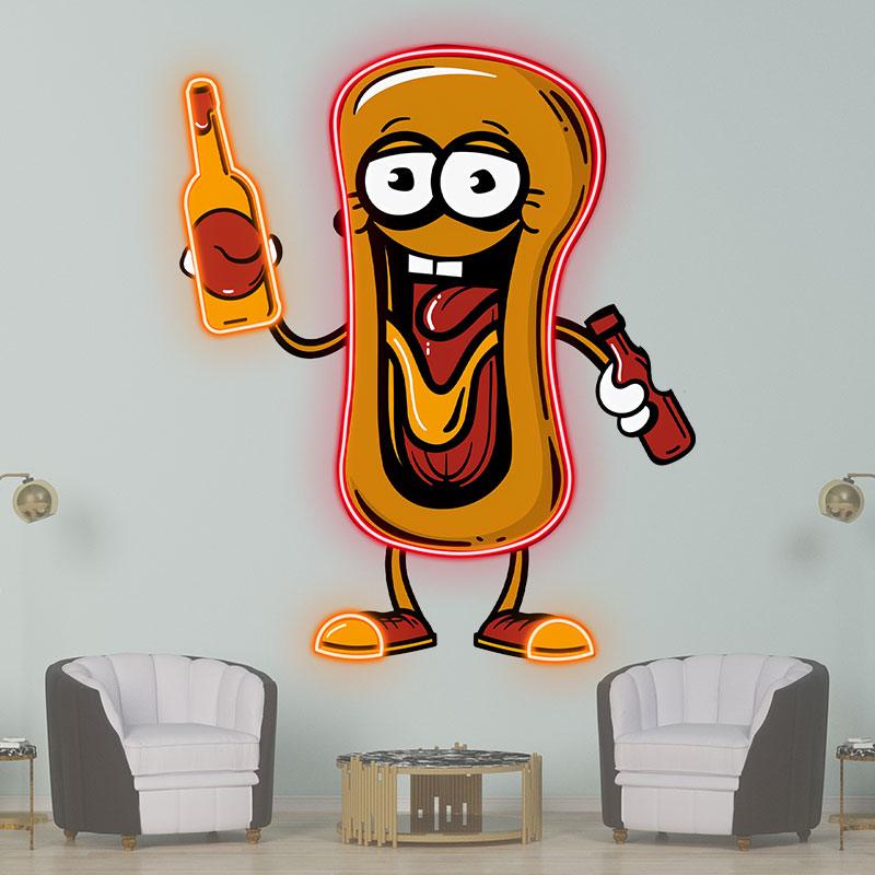 Hot Dog Boy:neon signs Tantalize your taste buds with a tasty journey of ketchup!