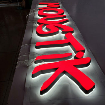 Shop front solid cut acrylic letters wall mounted double lit mini acrylic letters commercial signage