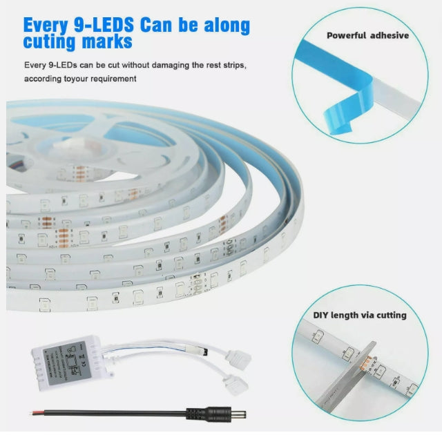 Led Strip Lights Waterproof Flexible LED Lights 24V Power Supply for Bedroom House and Home Decoration