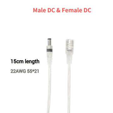 Male Female DC Connector 150mm Length 20AWG