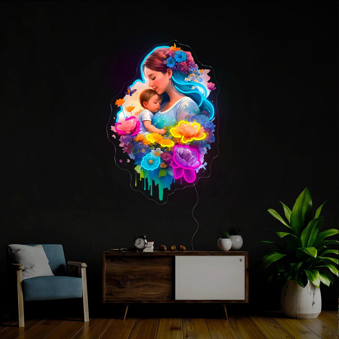 Mother's Day Mom Love Artwork Led Neon Sign