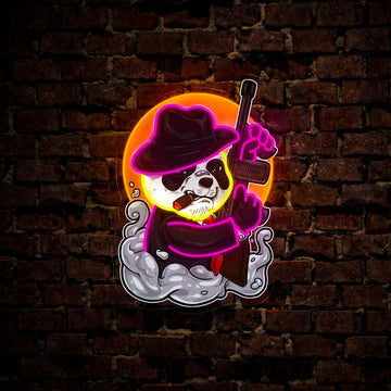Mafia Panda Artwork Neon Sign