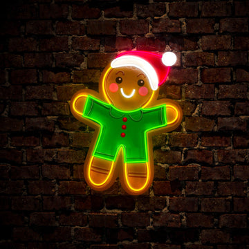 Gingerbread Christmas Artwork Led Neon Sign