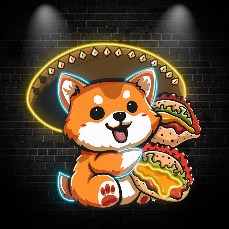 Cute Little Corky Neon signs Lights - LED lights, double burgers in hand, round circle of light on head, creative home decoration, perfect party atmosphere