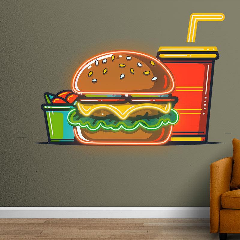 Burger & Coke LED Neon signs Set - Creative Catering Decoration Lights | Home, Restaurant, Party Favors