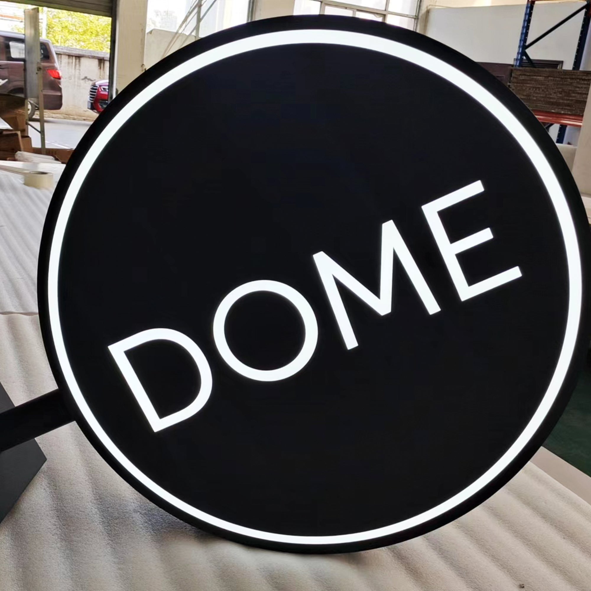 Customized Wall Blade Sign Stainless Steel Led Lightbox Sign Dual-lit Shop Front Acrylic Sign