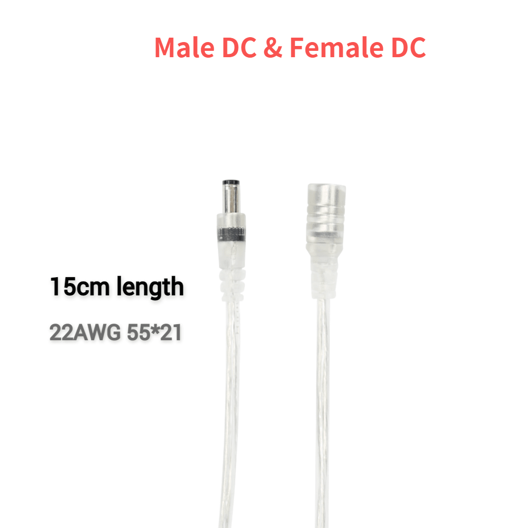 Male Female DC Connector 150mm Length 20AWG