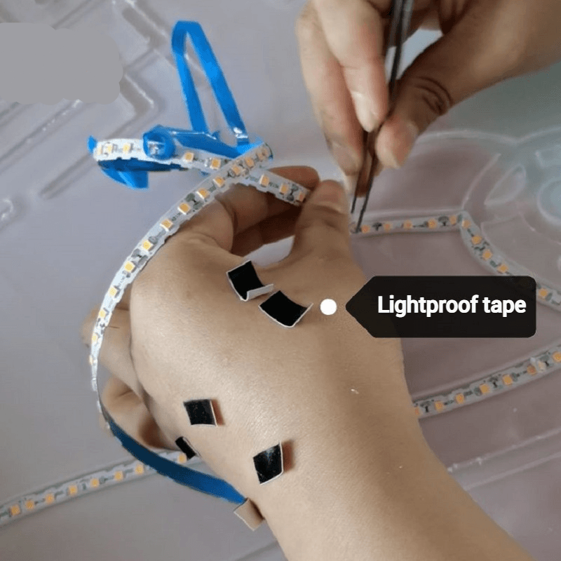 Light blocking tape for 2nd generation separate LED strips