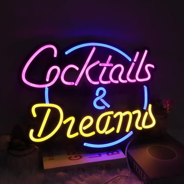 Cocktails & Dreams USB-powered LED Neon Sign