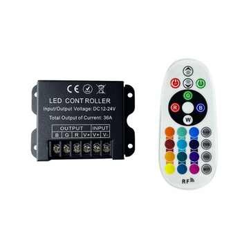 DC 12-24V RGB Led Controller RF 24 Key 16 Color Options