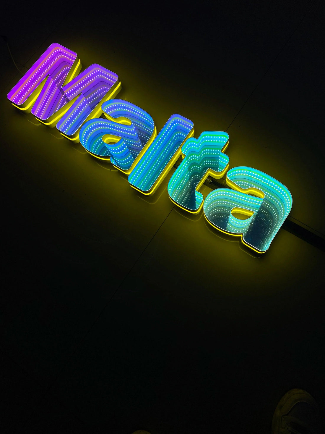 Stocked Infinity Mirror 3D Letters, Uppercase  letters, Perfect for Restaurant, Market, Bar, Hotel Decor