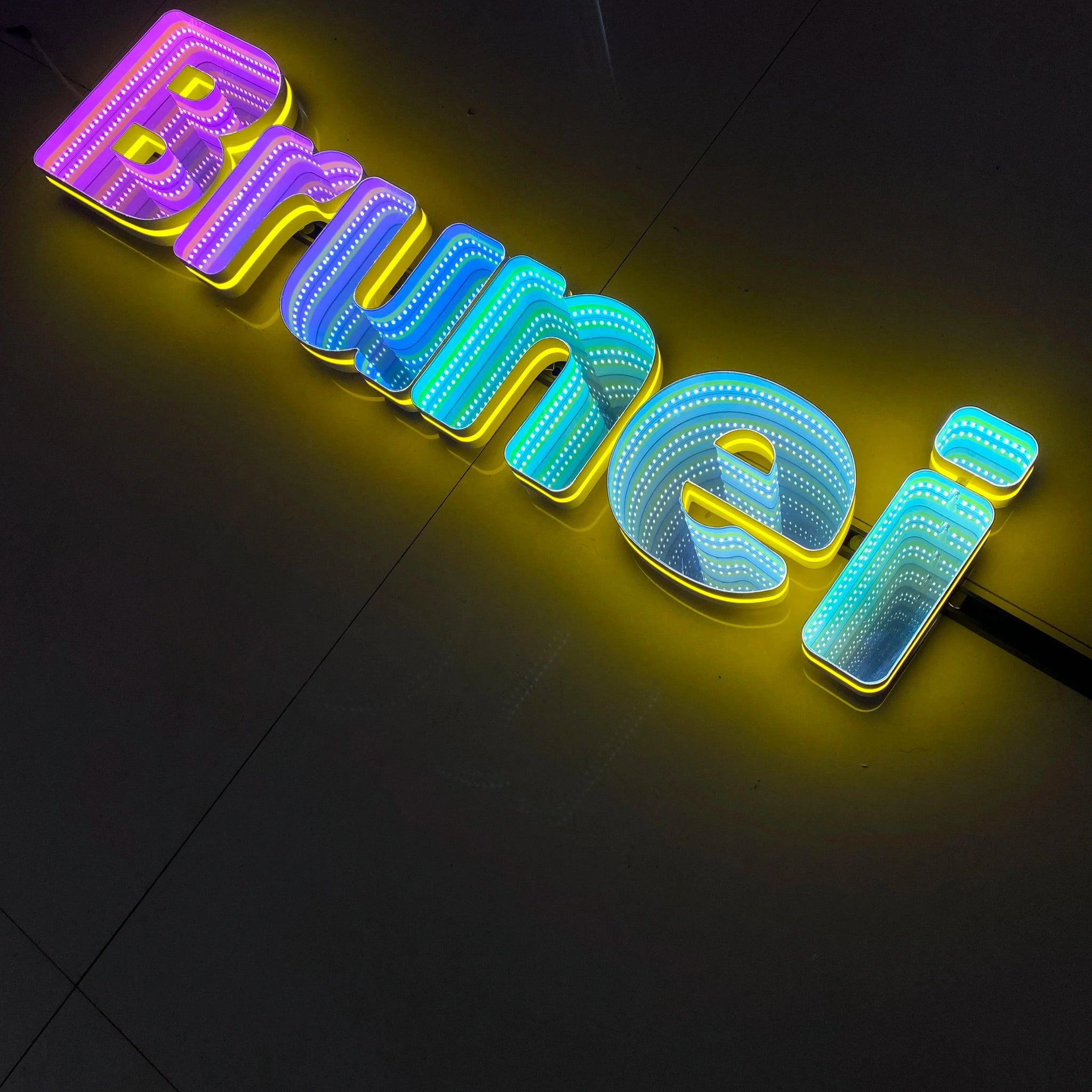 Stocked Infinity Mirror 3D Letters, Uppercase  letters, Perfect for Restaurant, Market, Bar, Hotel Decor