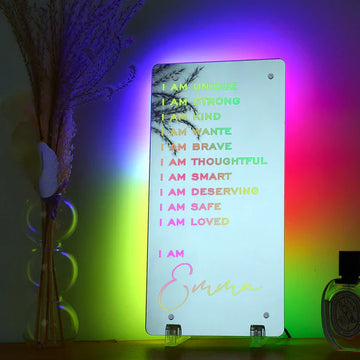 Custom Affirmations Mirror Personalized neon sign