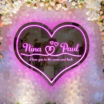 Personalized Mirror light  Wedding neon sign
