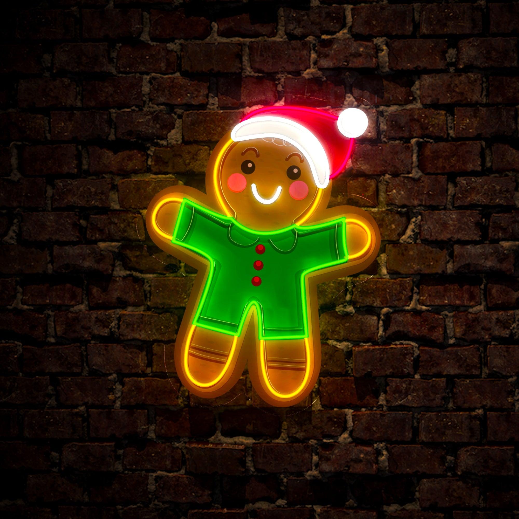 Gingerbread Christmas Artwork Led Neon Sign
