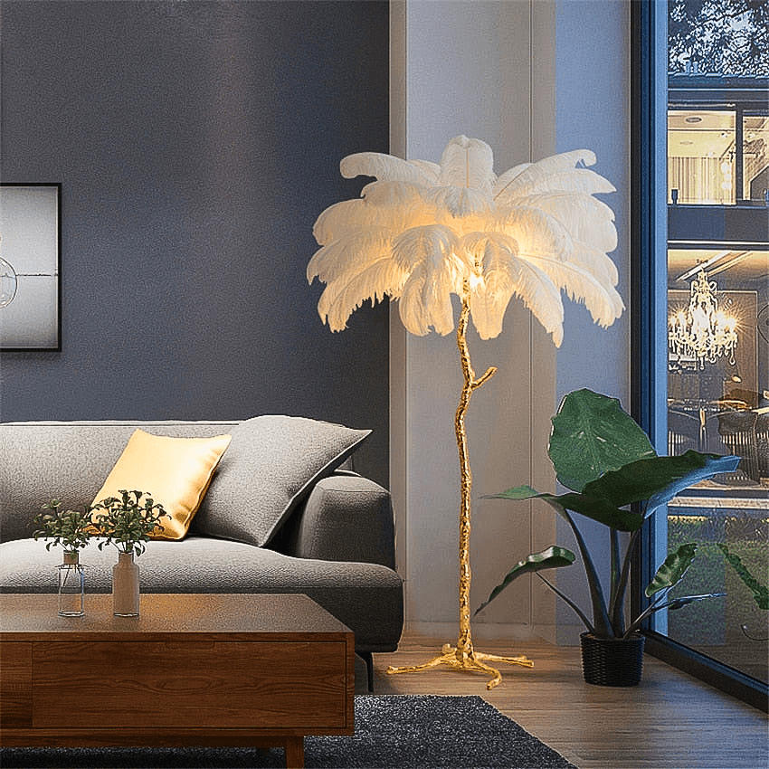 Ostrich Feather Floor Lamp